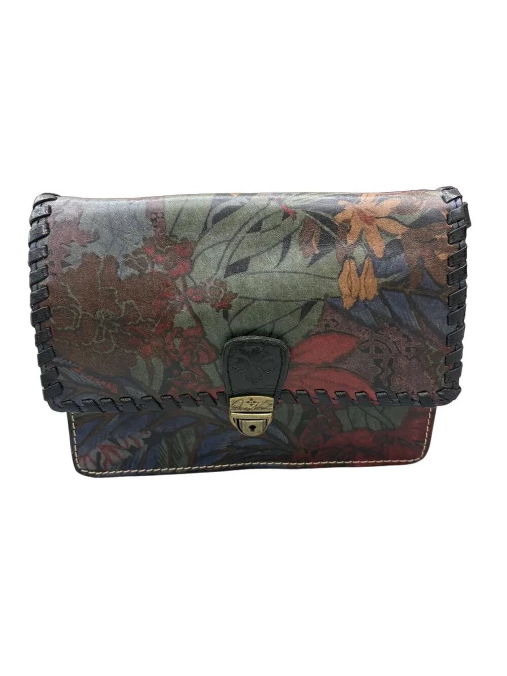 Patricia Nash Floral Print Leather Vintage Crossbody Bag
